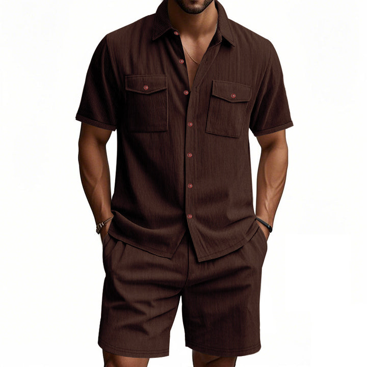 Men's Co-ord Set - Short Sleeve Shirt with Matching Shorts | Summer