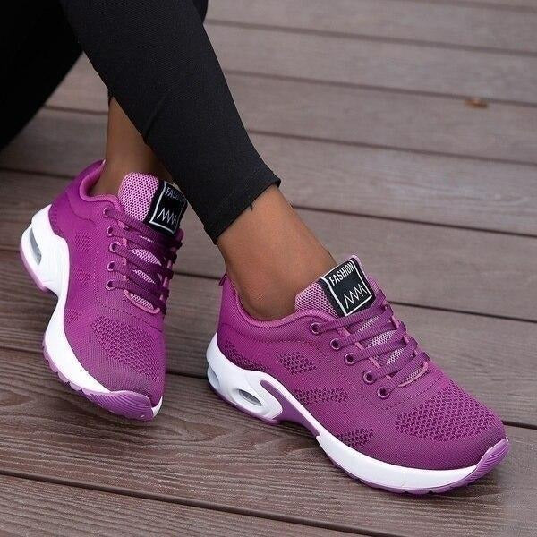 Women's Trainers - Air Cushion Lace Up Running Sneaker | Casual