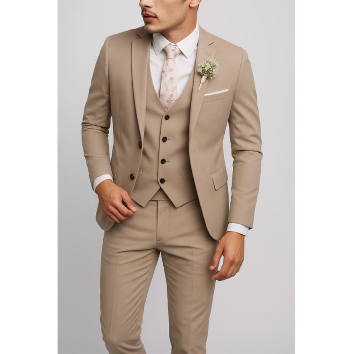 Men's Suit - Slim Fit Three-Piece with Notch Lapels | Wedding