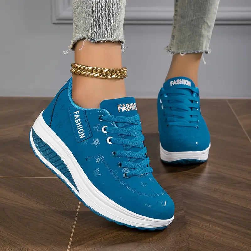 Women's Trainers - Platform Lace Up Court Style Sneaker | Casual