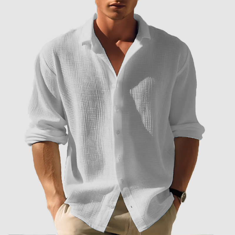Men's Shirt - Relaxed Casual Fit with Spread Collar | Summer