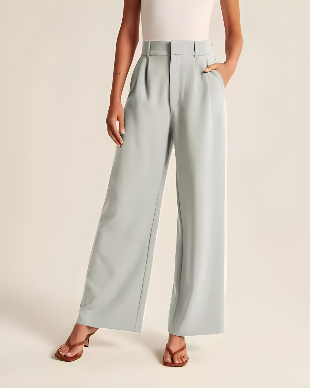 Women's Trousers - High Waist Wide Leg Tailored | Smart Casual