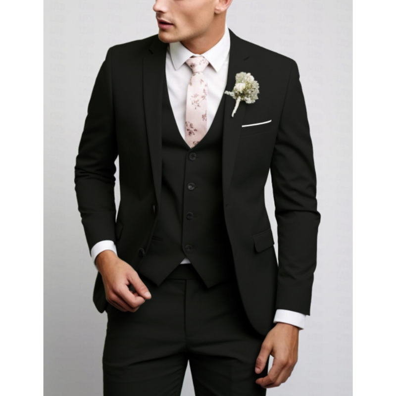 Men's Suit - Slim Fit Three-Piece with Notch Lapels | Wedding