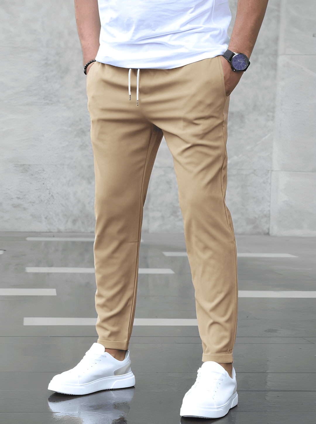 Men's Trousers - Slim Fit Jogger with Drawstring Waist | Casual