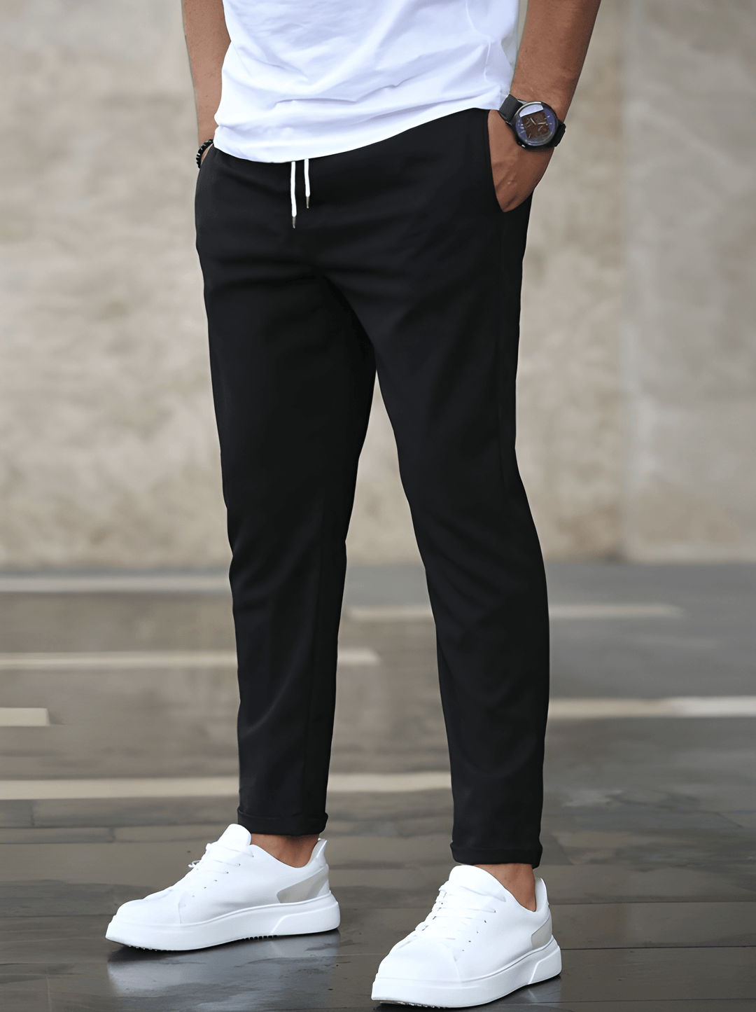 Men's Trousers - Slim Fit Jogger with Drawstring Waist | Casual