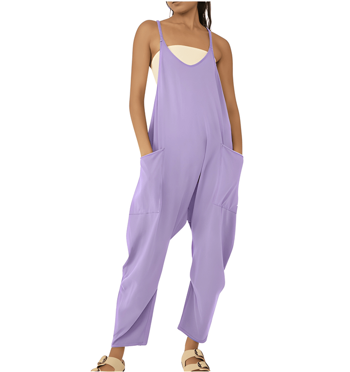 Women's Jumpsuit - Sleeveless Baggy Fit with Large Pockets | Summer
