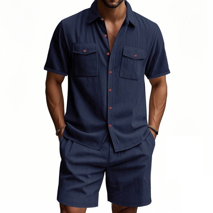 Men's Co-ord Set - Short Sleeve Shirt with Matching Shorts | Summer