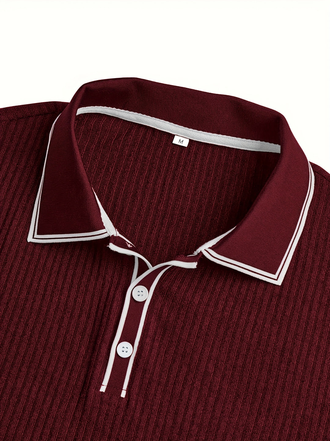 T Shirt Men - Polo Collar with Contrast Trim | Slim Fit Casual