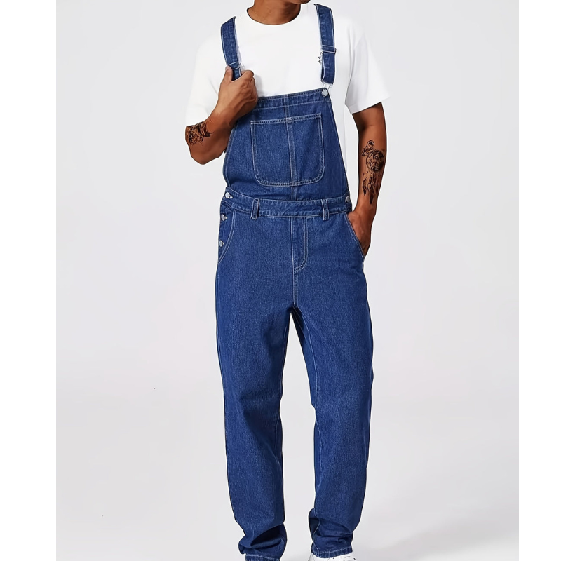 Men's Jeans - Relaxed Dungaree Overall with Bib Pocket | Casual