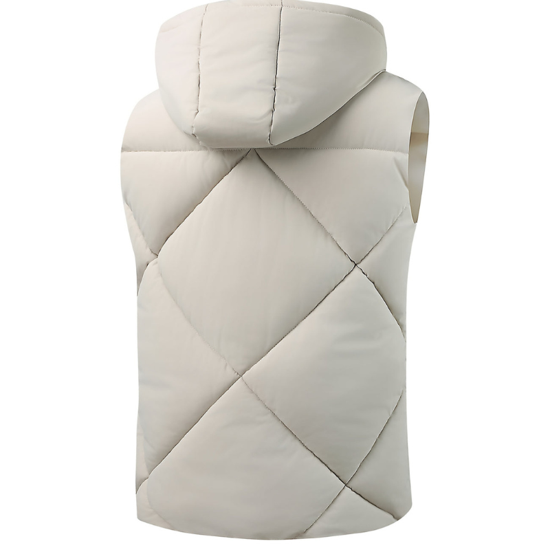 Men's Bodywarmer - Quilted Hooded Vest with Zip Pockets | Casual