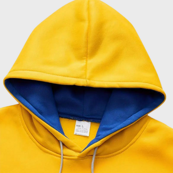 Men's Hoodie - Colour Block Pullover with Kangaroo Pocket | Casual