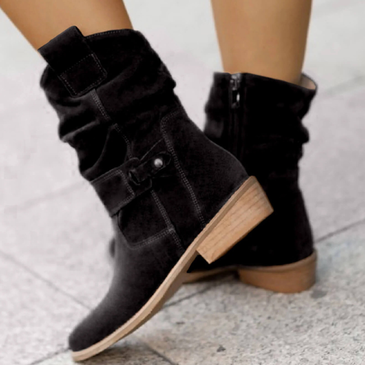 Ankle Boots Women - Slouchy Flat Buckle Detail | Casual