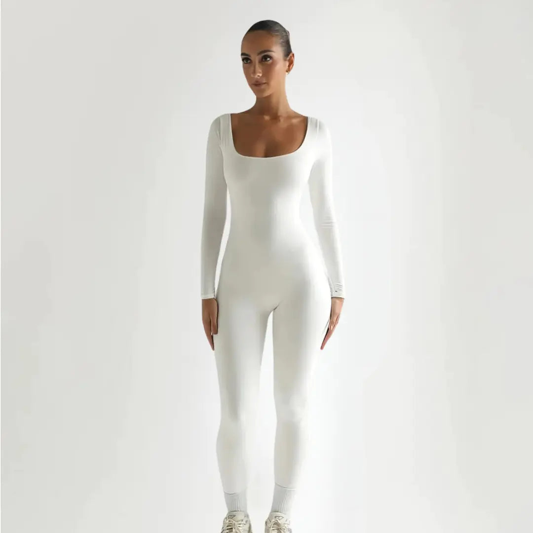 Jumpsuit Women - Fitted Long Sleeve Square Neck | Elegant