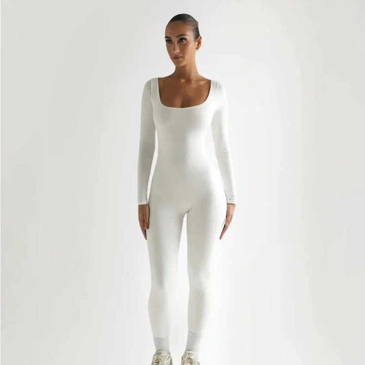 Jumpsuit Women - Fitted Long Sleeve Square Neck | Elegant