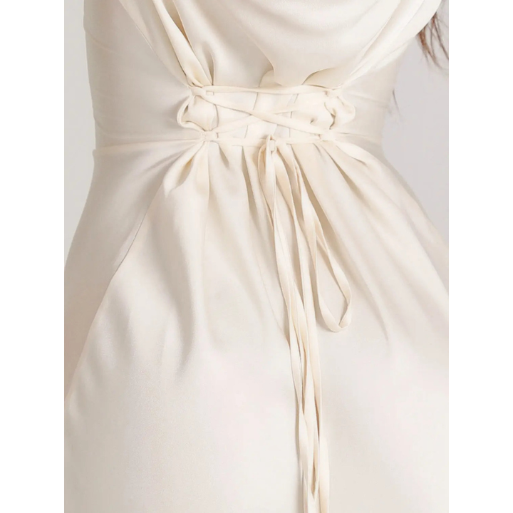 Maxi Dress Women - Cowl Neck Long Sleeve Bias Cut Slip | Elegant