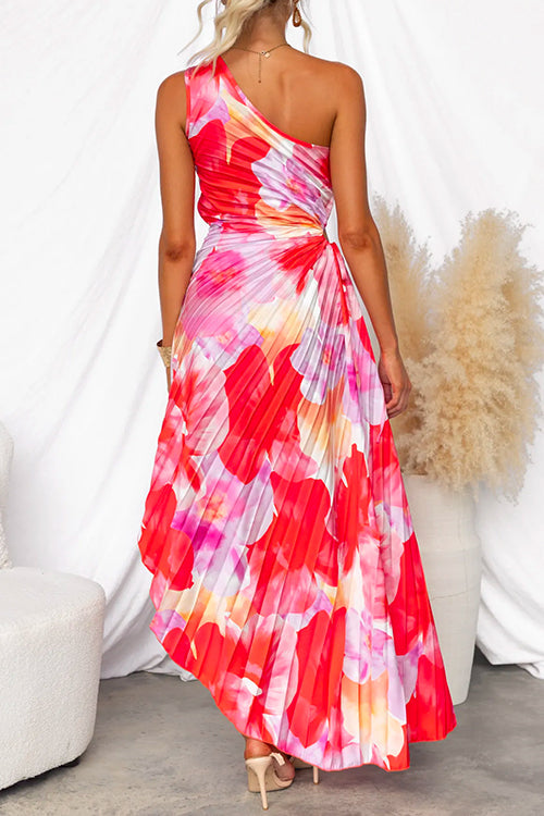 Maxi Dress Women - One Shoulder Ruched Floral | Summer