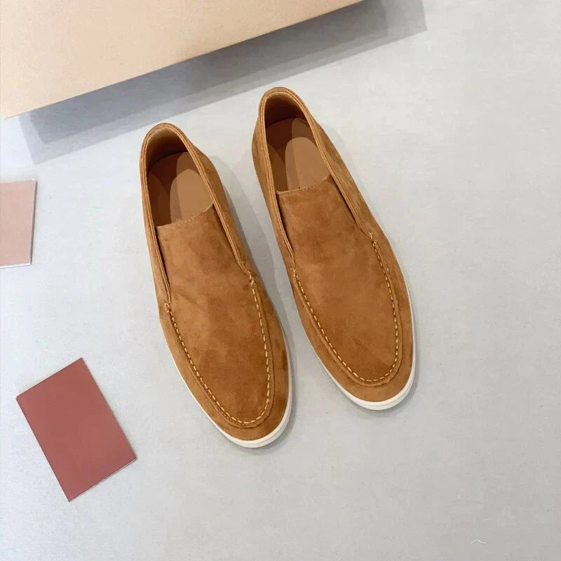 Men's Loafers - Casual Slip-On Flat Shoe with Minimalist Design