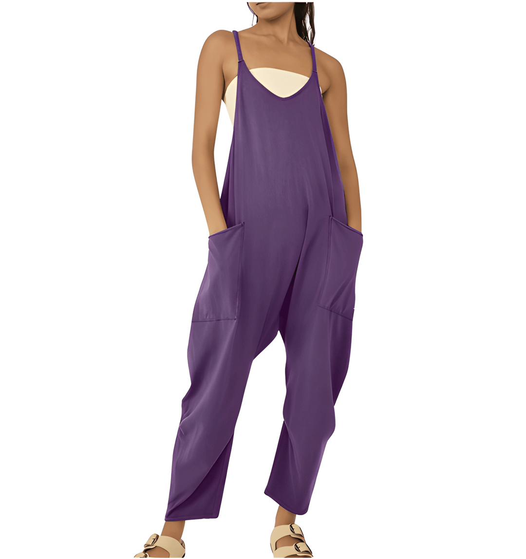 Women's Jumpsuit - Sleeveless Baggy Fit with Large Pockets | Summer