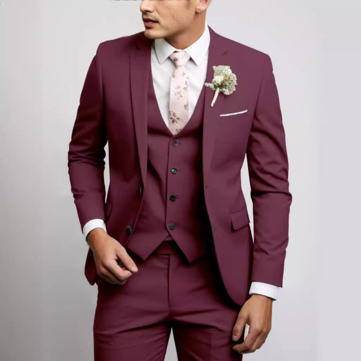 Men's Suit - Slim Fit Three-Piece with Notch Lapels | Wedding