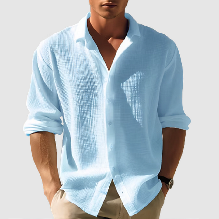 Men's Shirt - Relaxed Casual Fit with Spread Collar | Summer