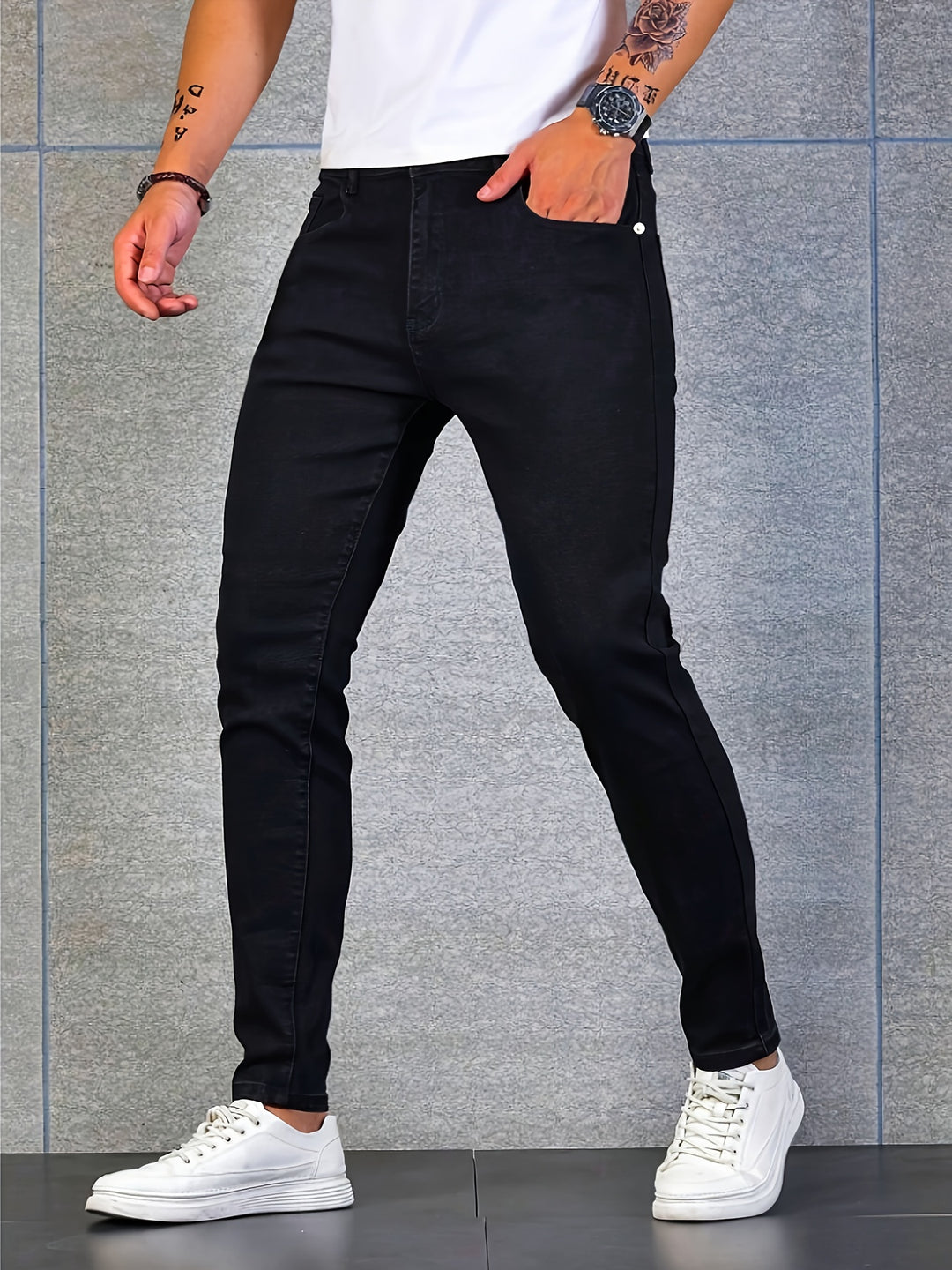 Men's Jeans - Skinny Fit Plain Clean Cut | Smart Casual Essential