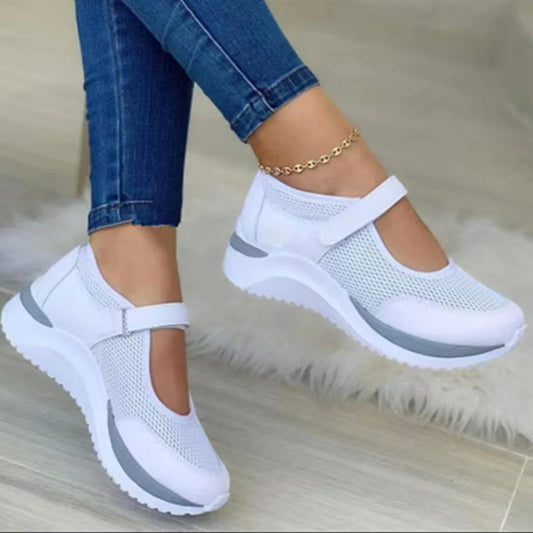Trainers Women - Platform Slip On Strap Mesh Detail | Casual