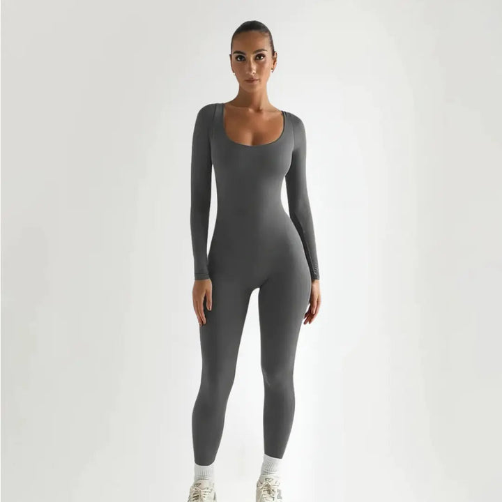 Jumpsuit Women - Fitted Long Sleeve Square Neck | Elegant