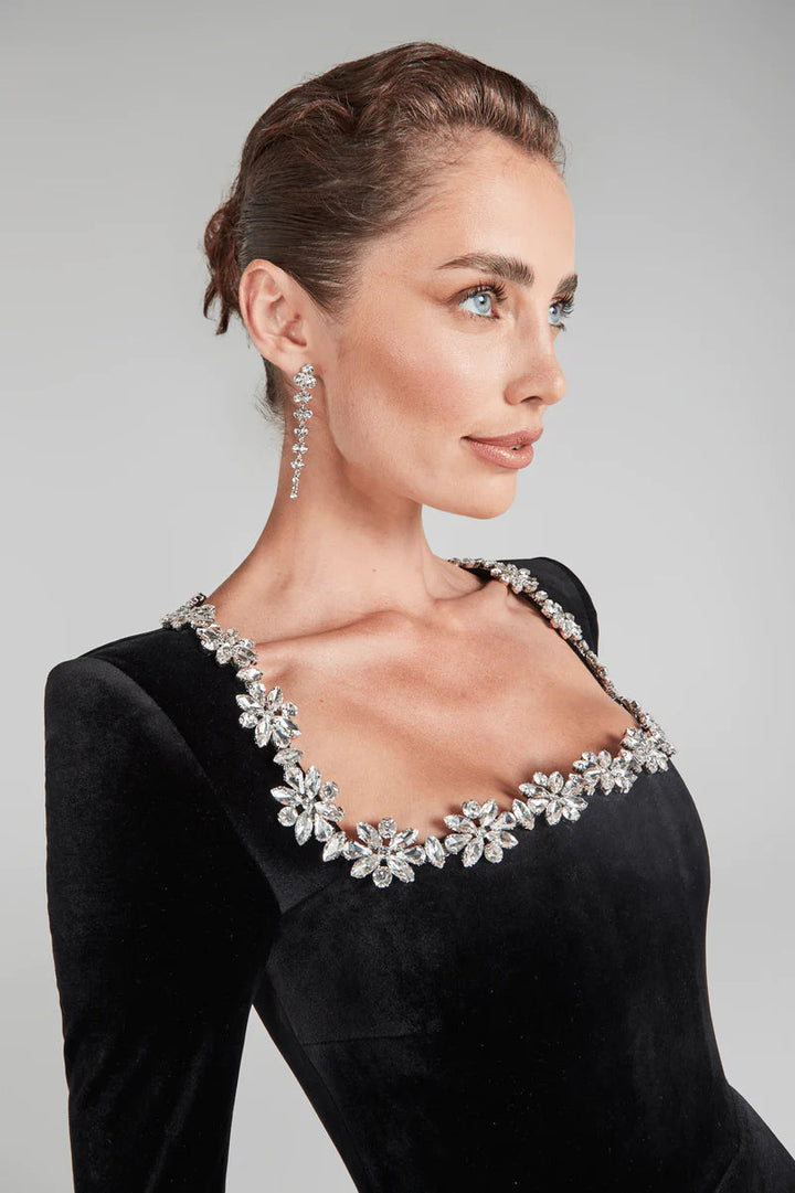 Mini Dress Women - Long Sleeve A-Line Jewel Trim | Party