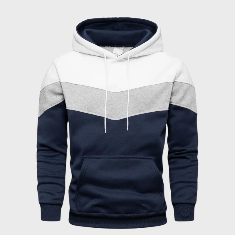 Men's Hoodie - Colour Block Pullover with Kangaroo Pocket | Casual