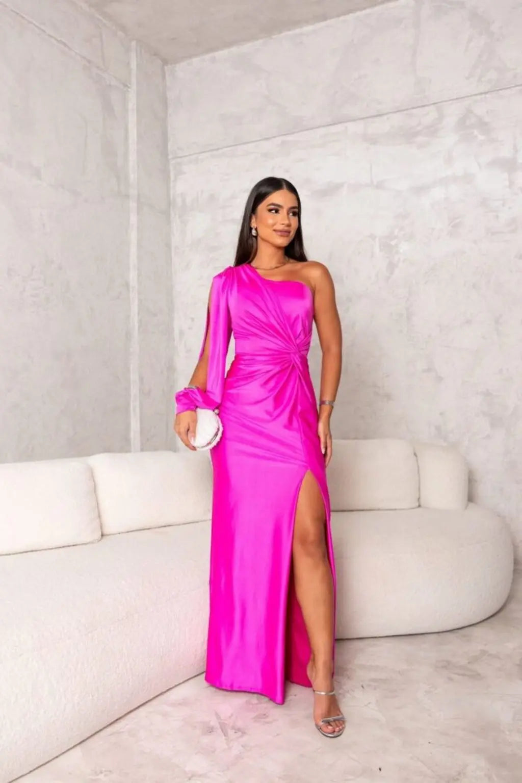 Maxi Dress Women - One Shoulder Twist Front with Slit | Gala