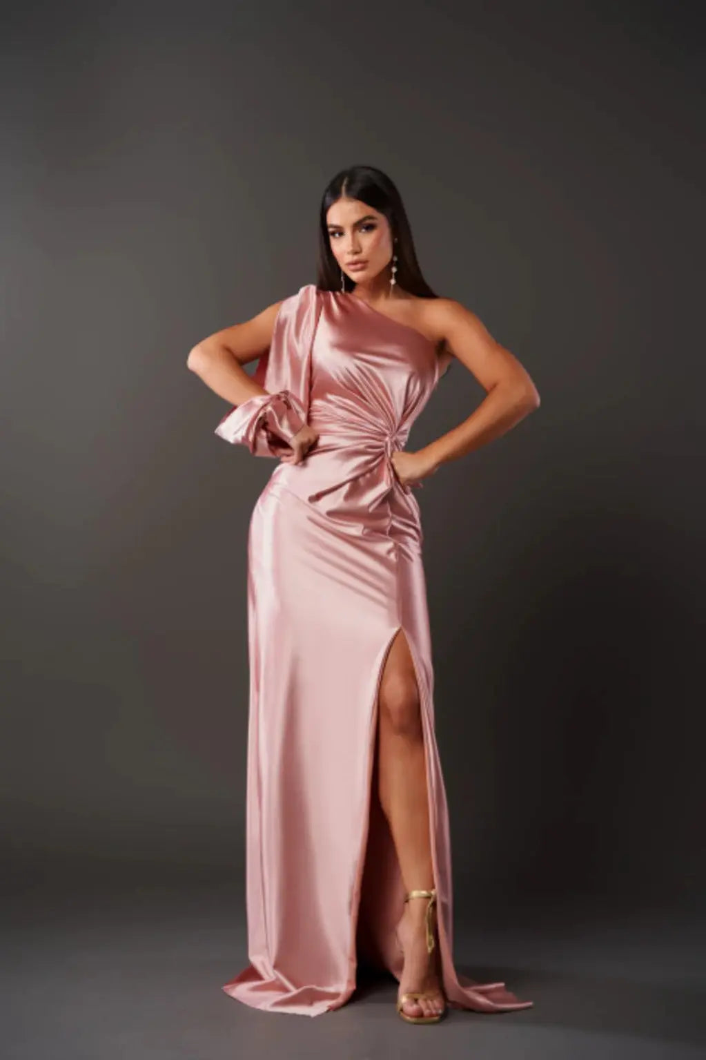Maxi Dress Women - One Shoulder Twist Front with Slit | Gala