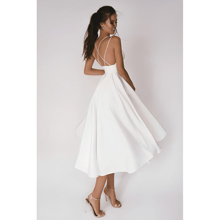 Midi Dress Women - Sweetheart Neck A-Line Strappy | Evening Gala