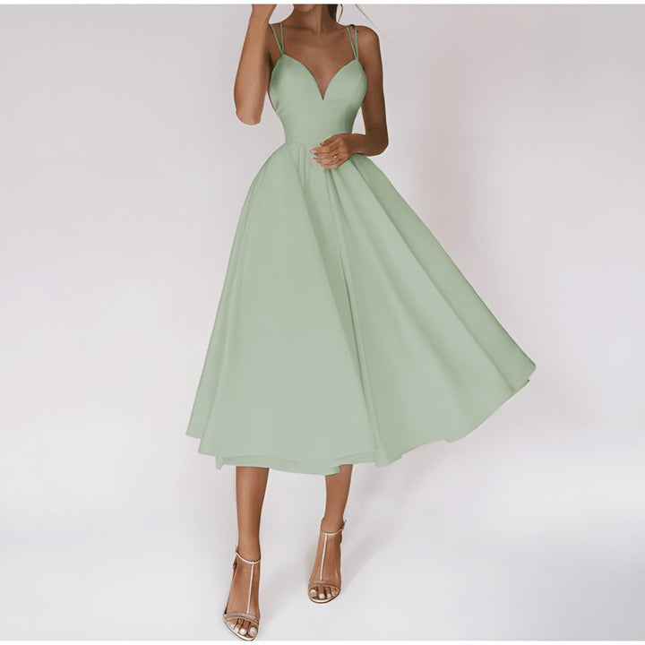 Midi Dress Women - Sweetheart Neck A-Line Strappy | Evening Gala