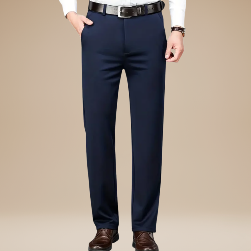 Men's Trousers - Slim Fit Flat Front with Pressed Crease | Smart