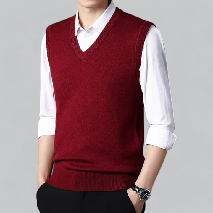 Men's Waistcoat - Sleeveless V-Neck Layering Vest | Smart Casual
