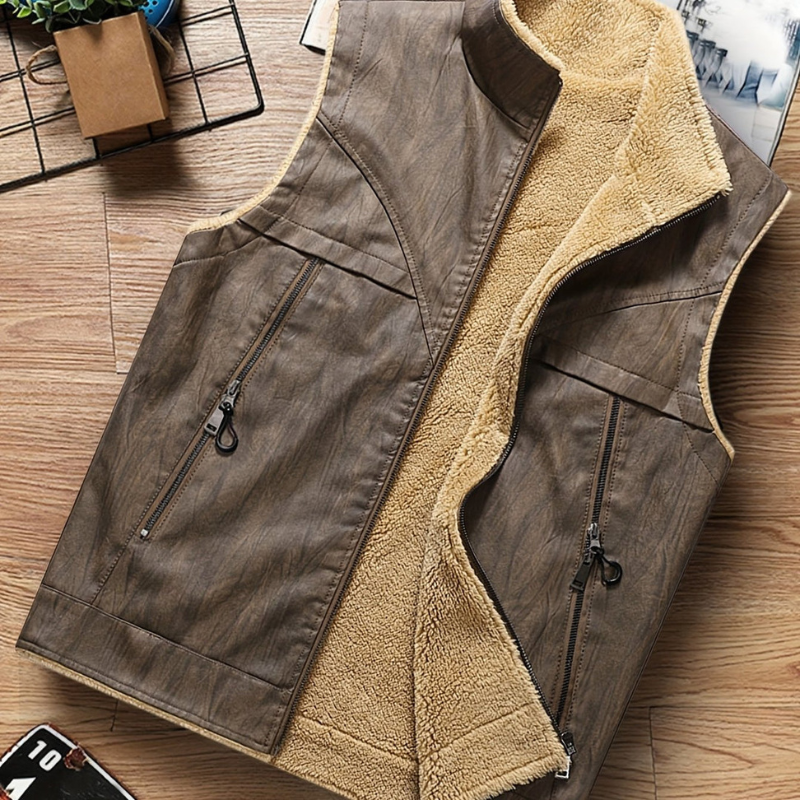 Men's Bodywarmer - Sherpa Lined Zip Vest | Casual Outdoor