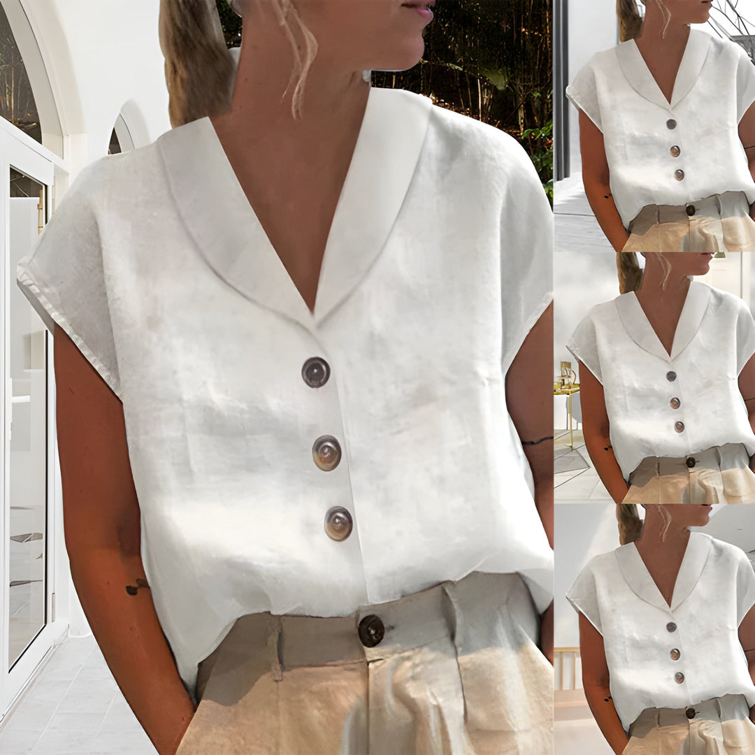Women's Blazer - Cropped Short Sleeve Button Front | Smart Casual