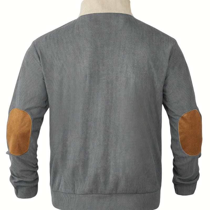 Men's Sweatshirt - Colour Block with Button Collar | Casual
