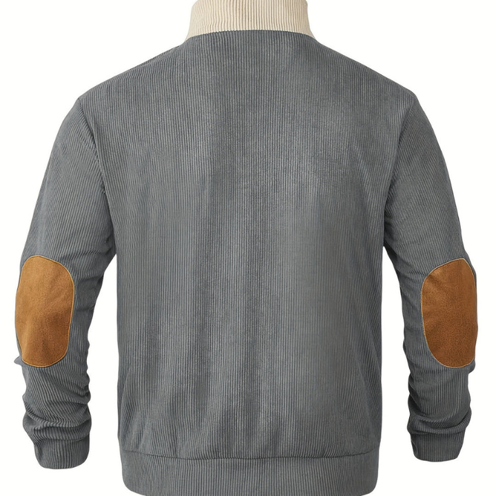 Men's Sweatshirt - Colour Block with Button Collar | Casual