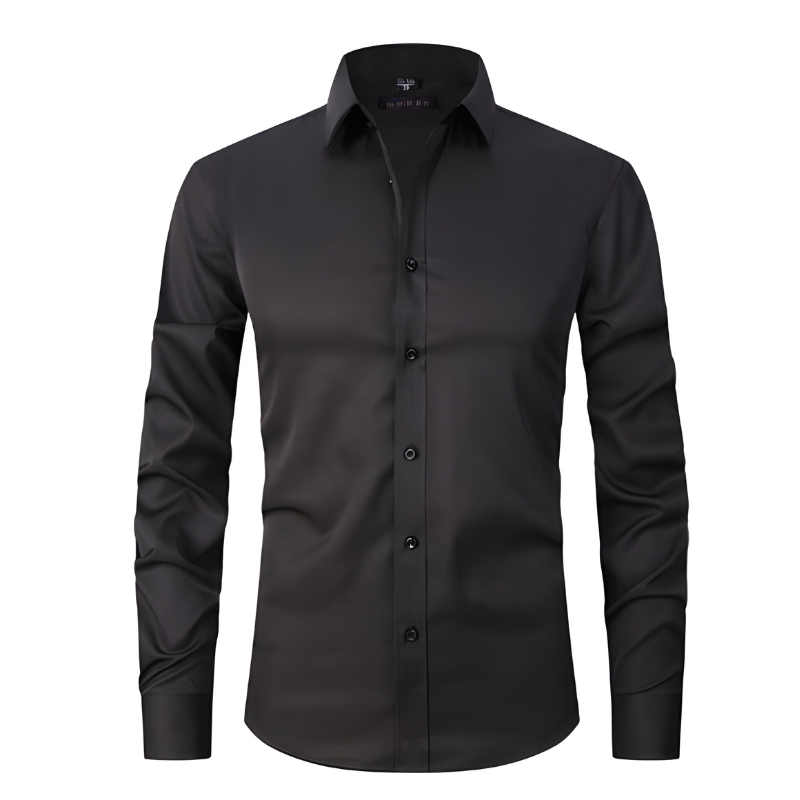 Men's Shirt - Slim Fit Long Sleeve Formal with Point Collar | Smart