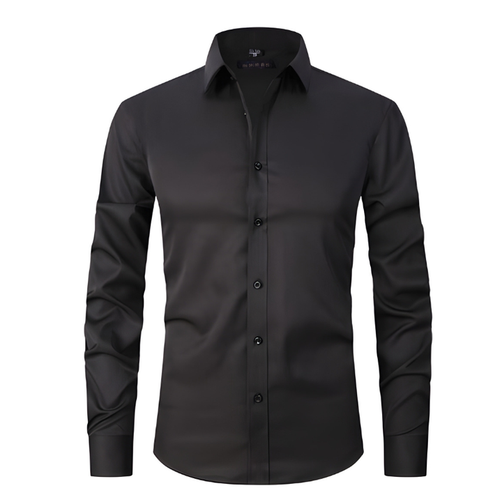 Men's Shirt - Slim Fit Long Sleeve Formal with Point Collar | Smart