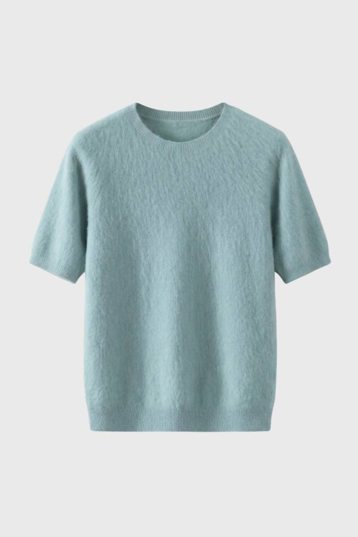 Knitted Jumper Men - Short Sleeve Round Neck | Classic Comfort — Sage