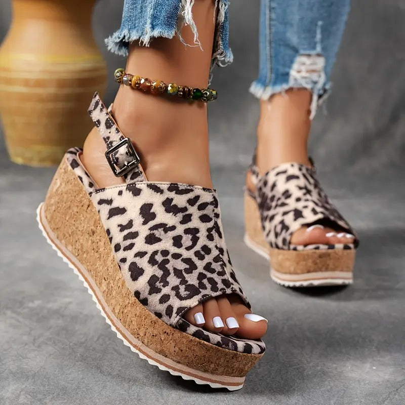 Wedge Heels Women - Cork Platform Peep Toe Ankle Strap | Summer