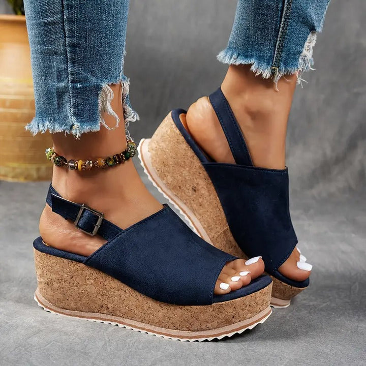 Wedge Heels Women - Cork Platform Peep Toe Ankle Strap | Summer