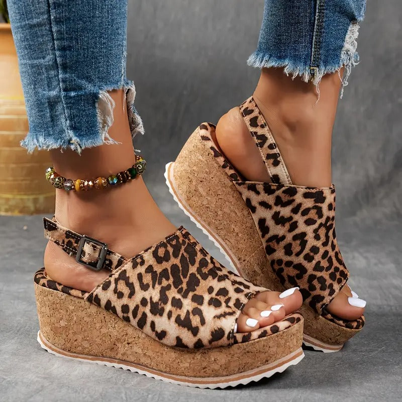 Wedge Heels Women - Cork Platform Peep Toe Ankle Strap | Summer