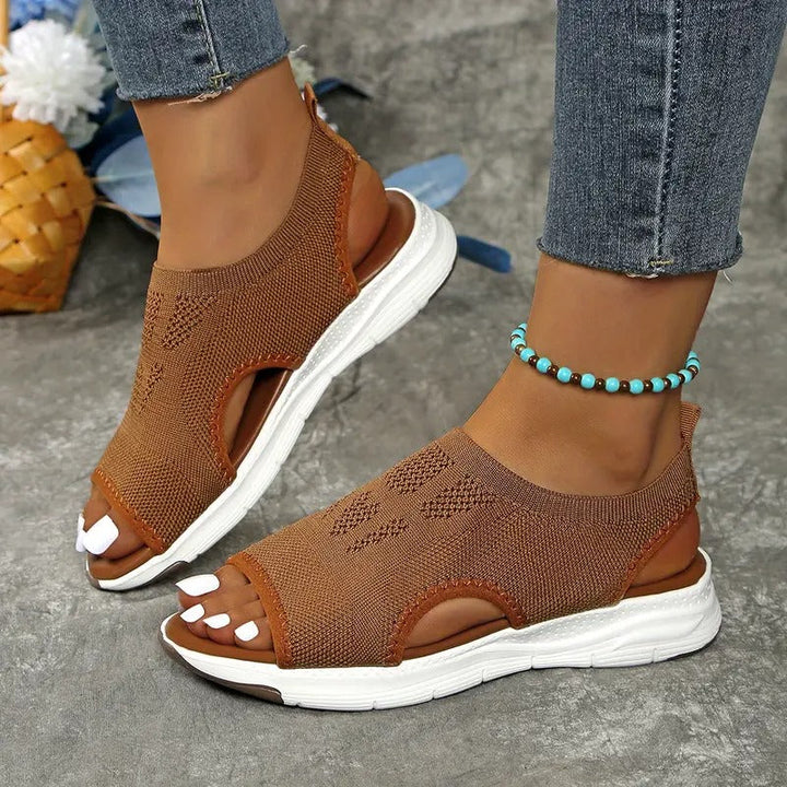 Sandals Women - Sporty Knit Peep Toe Slip-On Platform | Summer