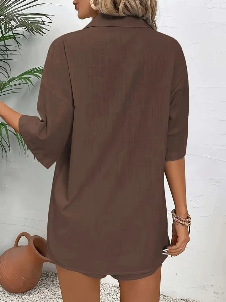 Co-ord Set Women - Relaxed Shirt with Shorts | Summer
