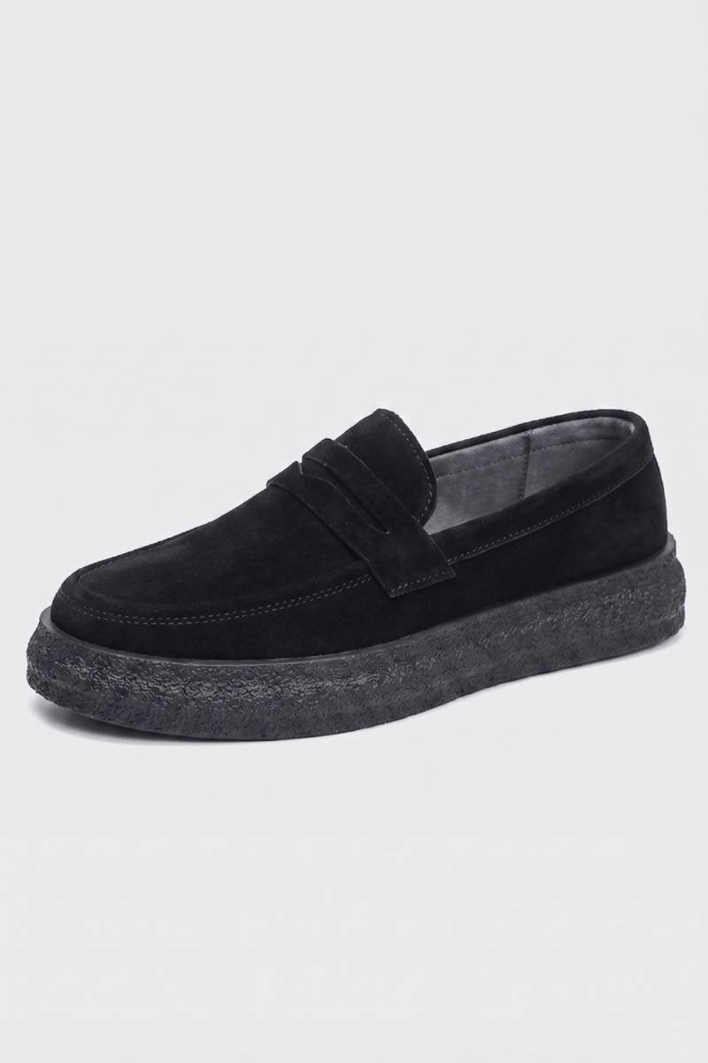 Loafers Men - Platform Sole Penny Strap | Casual Comfort — Black