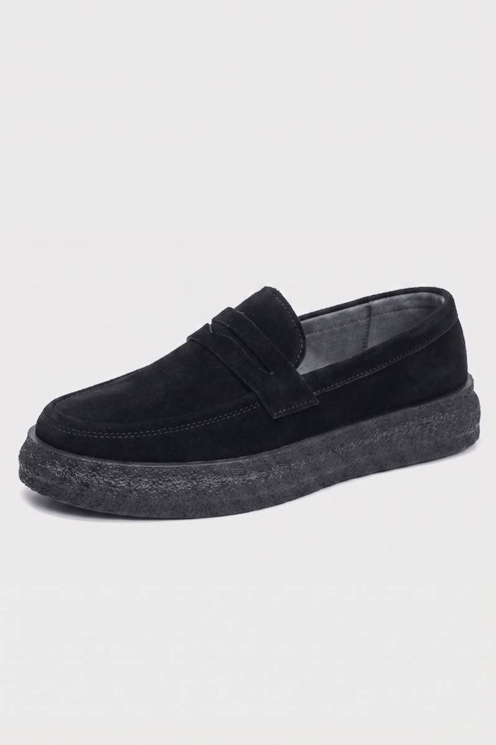 Loafers Men - Platform Sole Penny Strap | Casual Comfort — Black