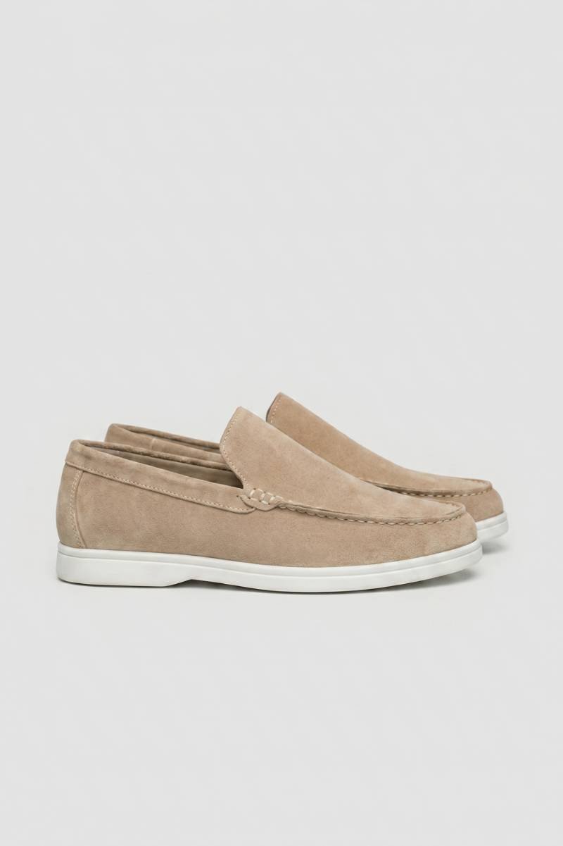 Loafers Men - Slip On Moccasin Style White Sole | Classic — Beige